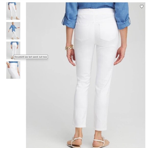 NWT Chico's Perfect Stretch Soft Jegging Ankle White Summer Size 14 Large - Picture 1 of 8